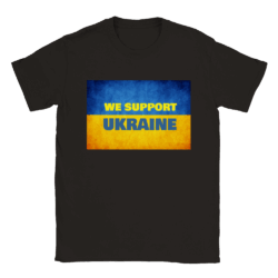 We Support Ukraine Classic Unisex Crewneck T-shirt Black - 3XL