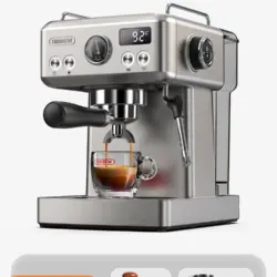 HiBREW 20Bar Semi Automatic Espresso Coffee Machine Temperature Adjustable 58mm Portafilter Cold/Hot Coffee Maker Metal CaseH10A