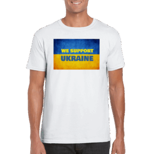 We Support Ukraine Classic Unisex Crewneck T-shirt White - Image 4