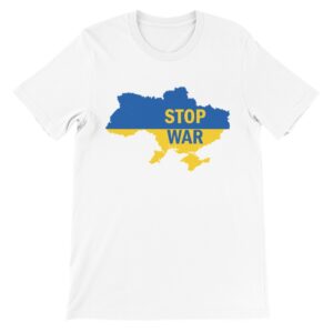 Stop War in Ukraine Premium Unisex Crewneck T-shirt White - Image 2